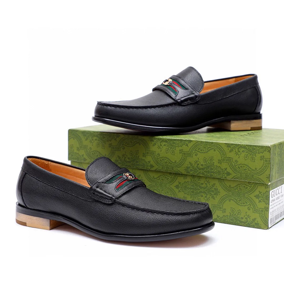 Men's shoes 💰500 💐Gucci GUCCI official website men's business formal leather shoes updated 💥Hong Kong counters synchronized new styles 💥completely one-to-one replica shipments 👍Except for zero difference in counter quality, they are all made of imported first-layer pebbled calfskin uppers with original hardware buckles ➕water-dyed cow 🐂 leather lining, original combination outsole, matching code 38-44 (45🉑️customized)